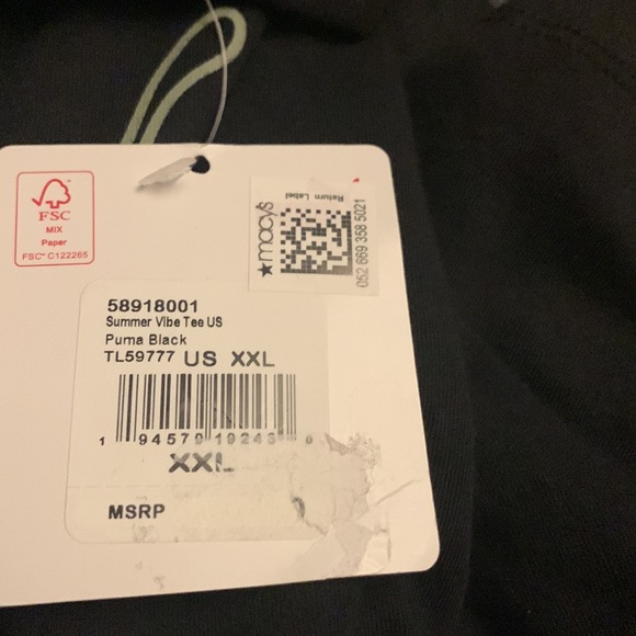 Mens Puma Tee Shirt XXL Black - Picture 5 of 5